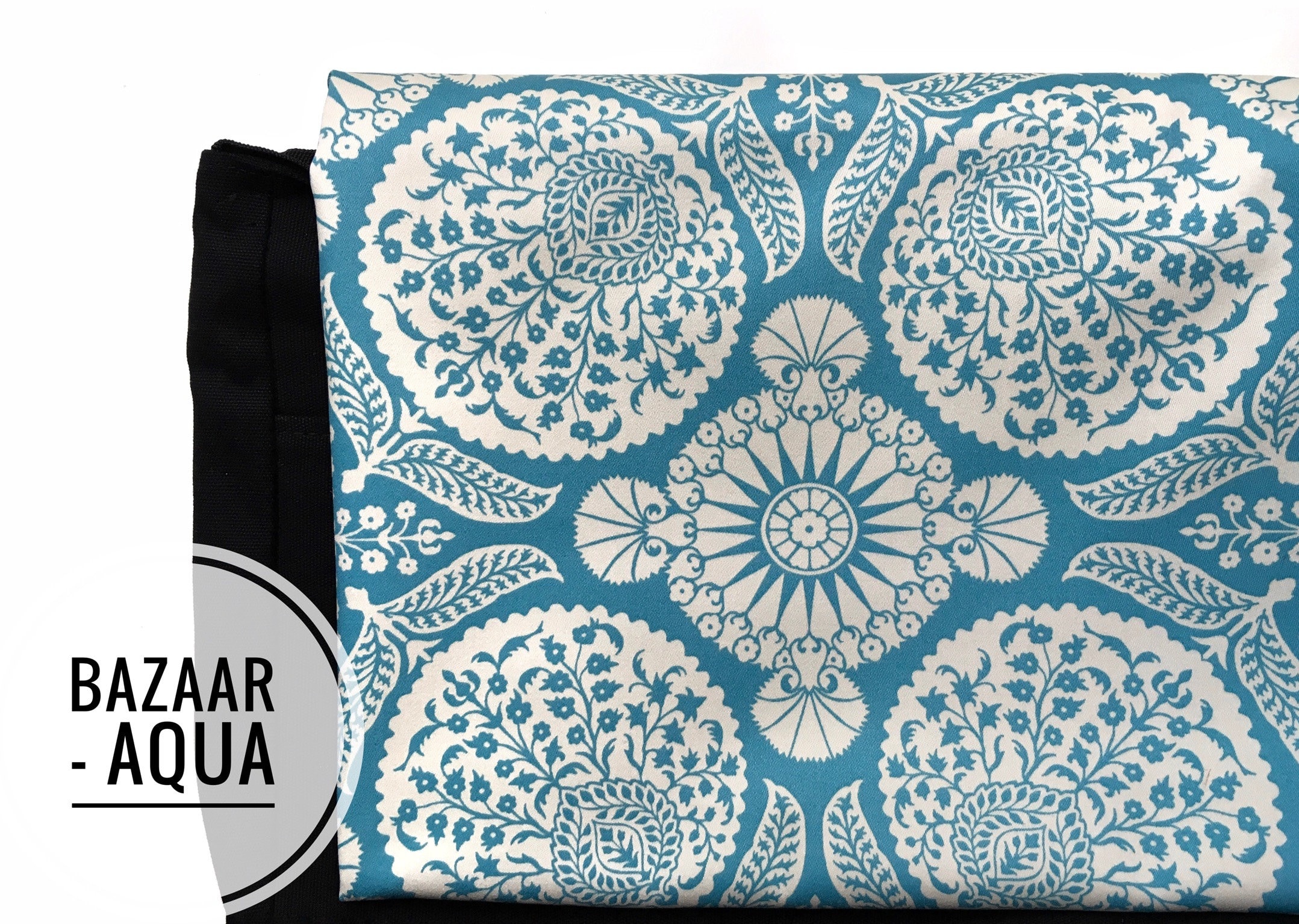 NEW 2-in-1 Brocade Backpack/Baby Bag/Messenger in Aqua Blue Baby Daycare Backpack With Ears Aqua | Mayoral ® main image 2