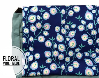 Bolso bandolera floral / Bolso cruzado con estampado de campanillas / Bolso para portátil / Bolso de mano para profesora / Regalo para ella