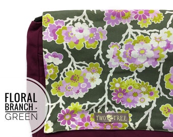 RAMA FLORAL Verde MESSENGER Tablet Book Bolsa de pañales para portátil