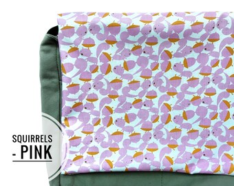 Bolso cambiador/tableta/portátil Little Pink SQUIRRELS MESSENGER con ardillas rosas