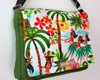 Tropical Messenger Bag | Hawaiian Laptop Bag | Travel Crossbody Tote | Island Style Gift