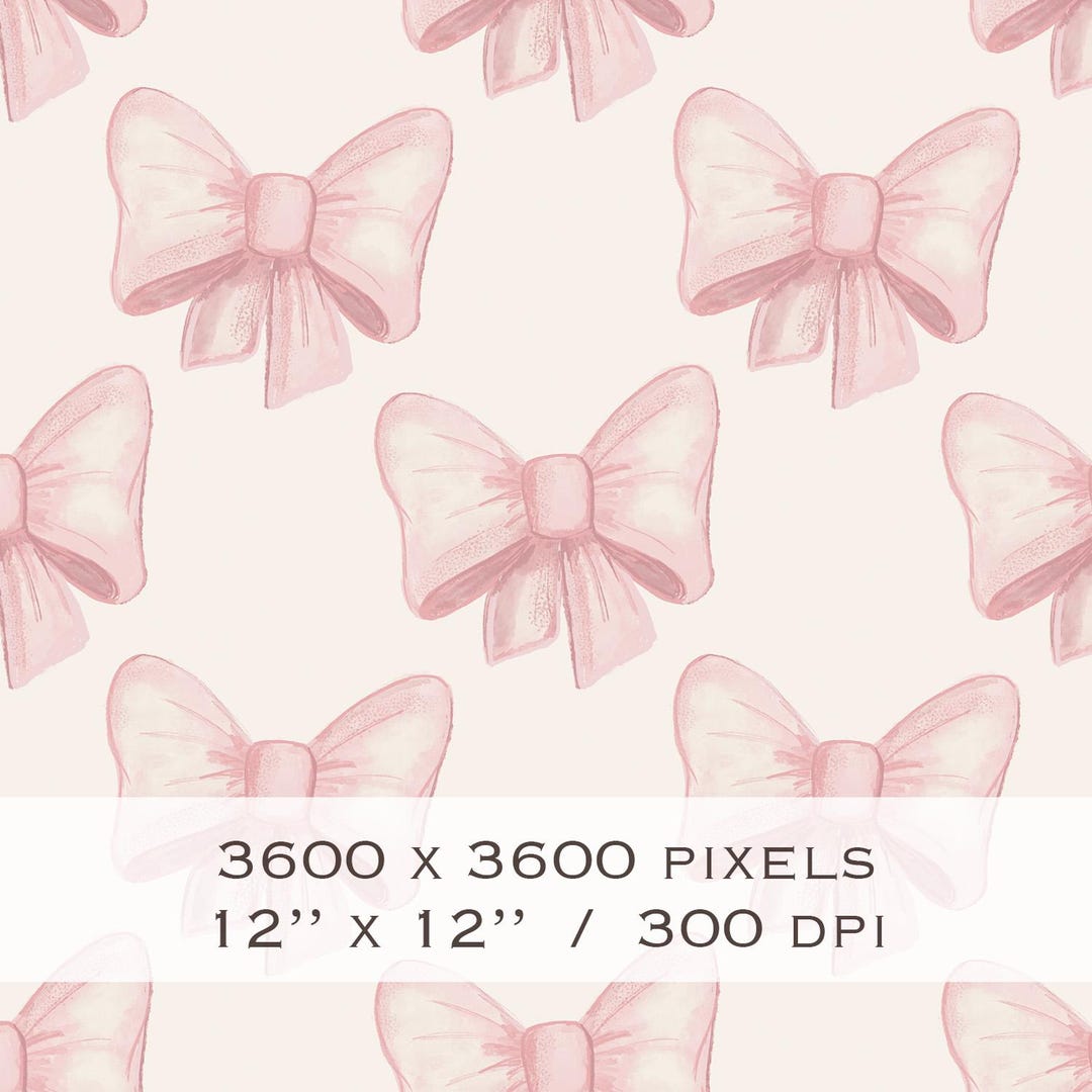 Coquette Bow Seamless Pattern Digital Download Bow Repeating Print PNG ...