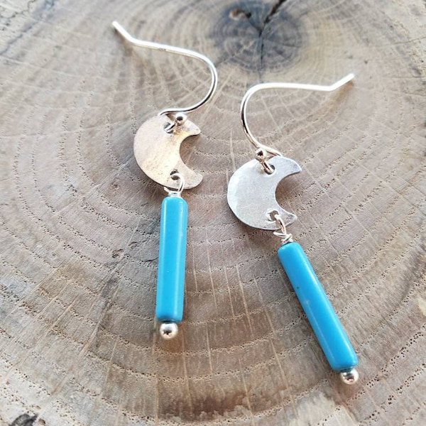 Daytime Moon Turquoise Earrings