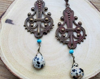 Squid // Vintage Components Dalmatian Jasper Turquoise