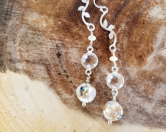 New Mother Earrings // Mother of Pearl Sterling Silver Earrings