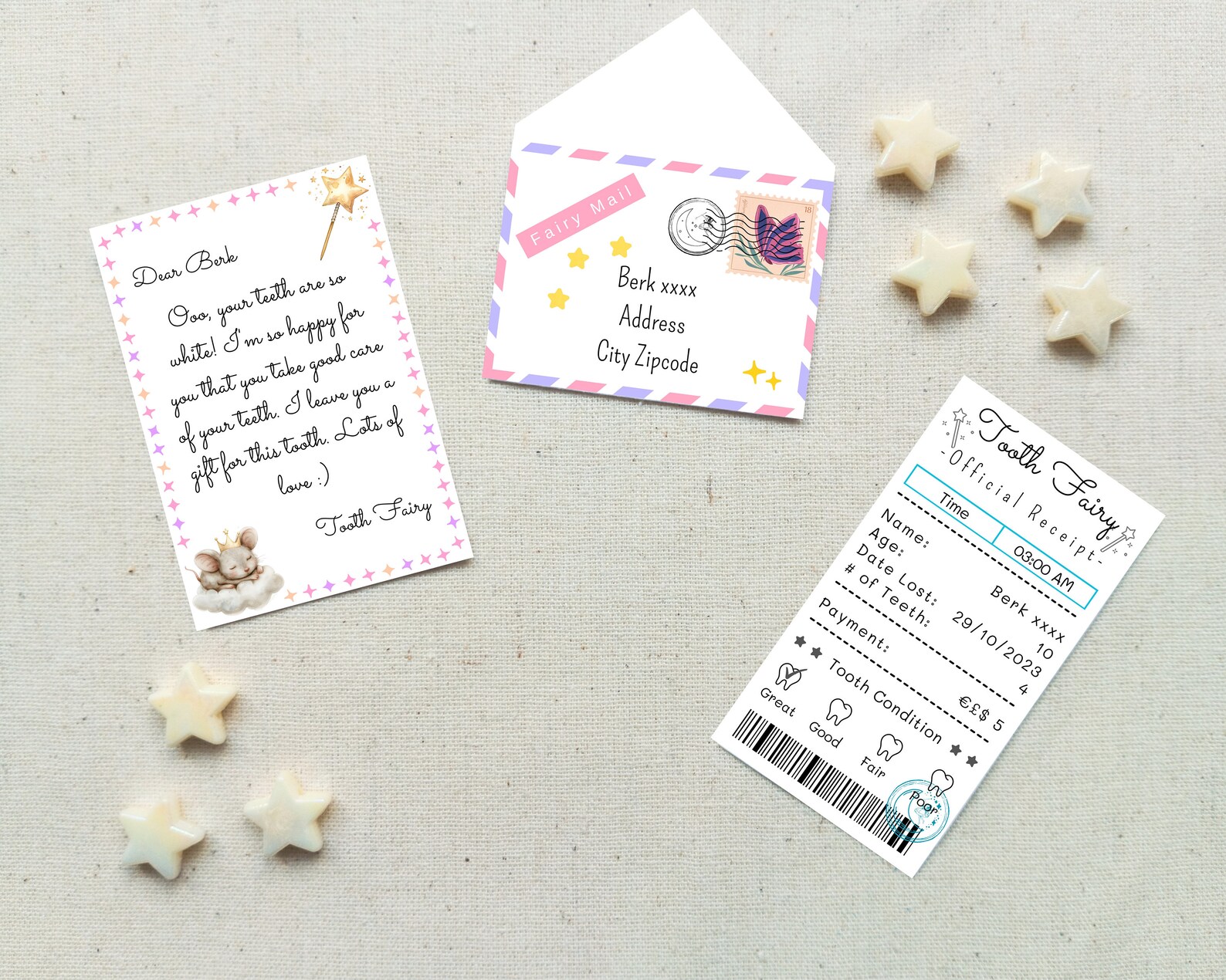 Printable Tooth Fairy Letter, Tooth Fairy Kit , Tiny Tooth Fairy Note ...