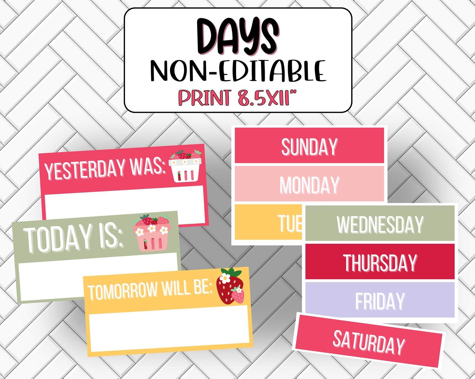 Calendar And Weather Display Pastel Strawberry Classroom Decor calendar-and-weather-display-pastel-strawberry-classroom-decor