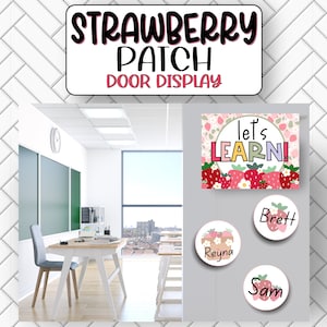 Strawberry Welcome Door Display Classroom Decor. Strawberry Printable Welcome. Strawberry DIY Door Printable. Easy Classroom Decor. Decor.