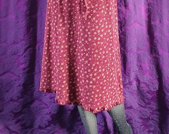 vintage LAURA ASHLEY - Jupe prairie en jersey de coton à petites fleurs et fleurs