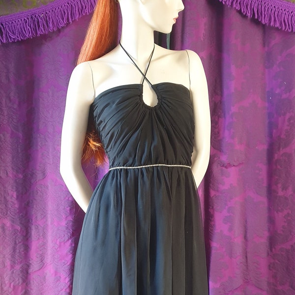 Vintage Halter and Diamante Disco Dress by Peter Ellis