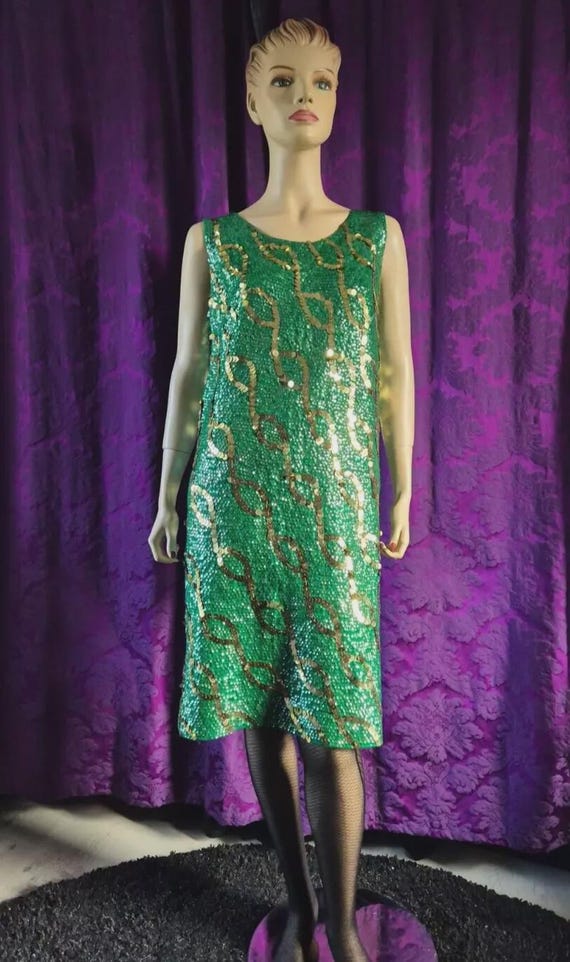 purple green and gold sequin dress Portia & Scarlett PS22538: Multi-Color Sequinned Foliage Evening Gown Black Hot Pink / 20 main image 0