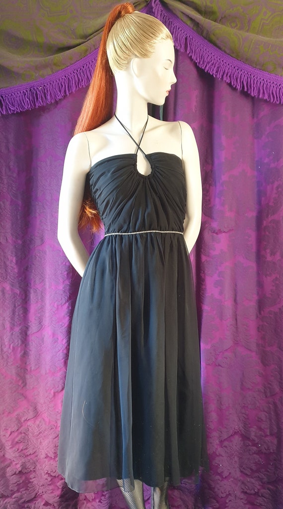 Vintage Halter and Diamante Disco Dress by Peter … - image 1