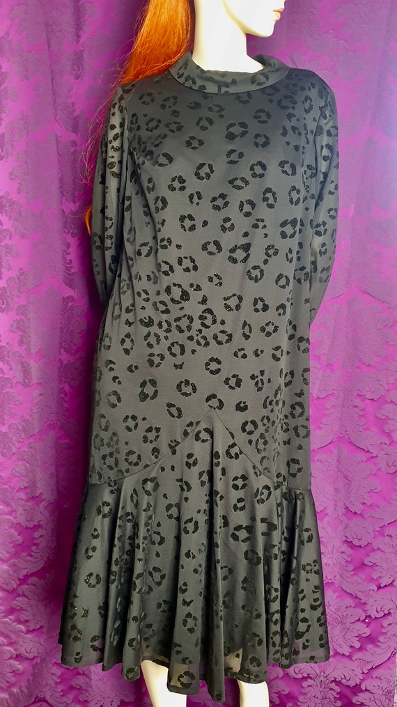 Velvet Leopard Flocked Femme Fatale Gown - image 6