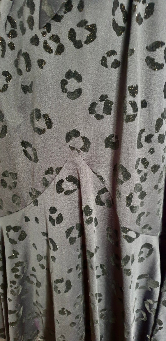 Velvet Leopard Flocked Femme Fatale Gown - image 3