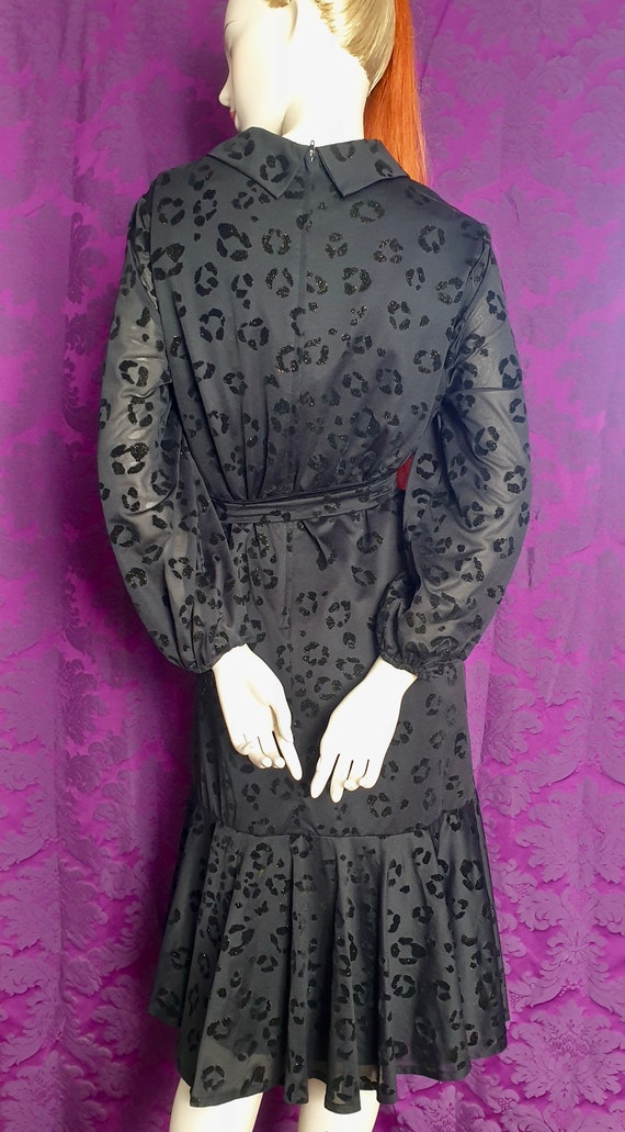 Velvet Leopard Flocked Femme Fatale Gown - image 2