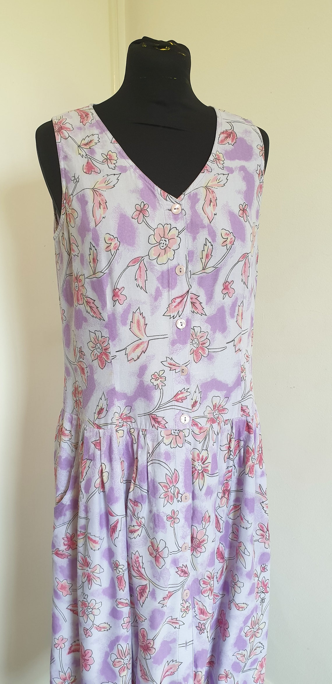 Vintage 90s Damart Floral Dress - Etsy