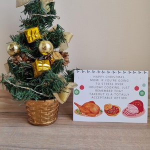 4 biglietti di auguri di Buon Natale / Buon Natale / Biglietto per la mamma / Auguri divertenti / Set di 4 biglietti / Regalo per la mamma / Cartoline stampabili per la mamma