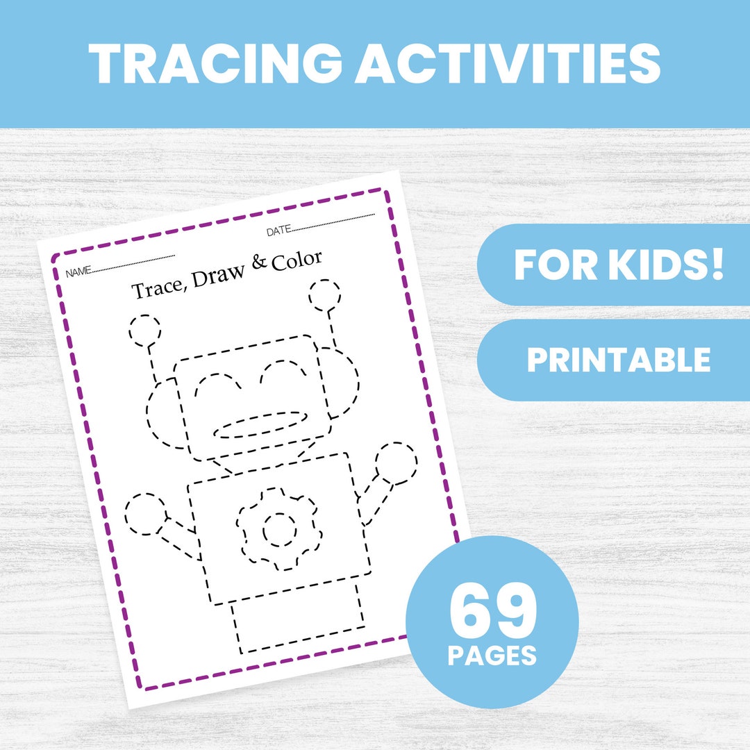 Tracing Activities for Kids Easy Print Etsy