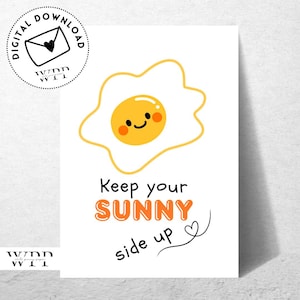 SUNNY face up Druckbare Karte I Aufmunterungskarte I Lehrer I Schüler I Zuhause drucken I DIY Druck I Lustig I Wortspiele I Einfach