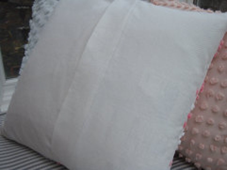 Pink White 20\u201dVintage Chenille Pillow CoverShabby ChicAmericananurseryBedroomgirls Room