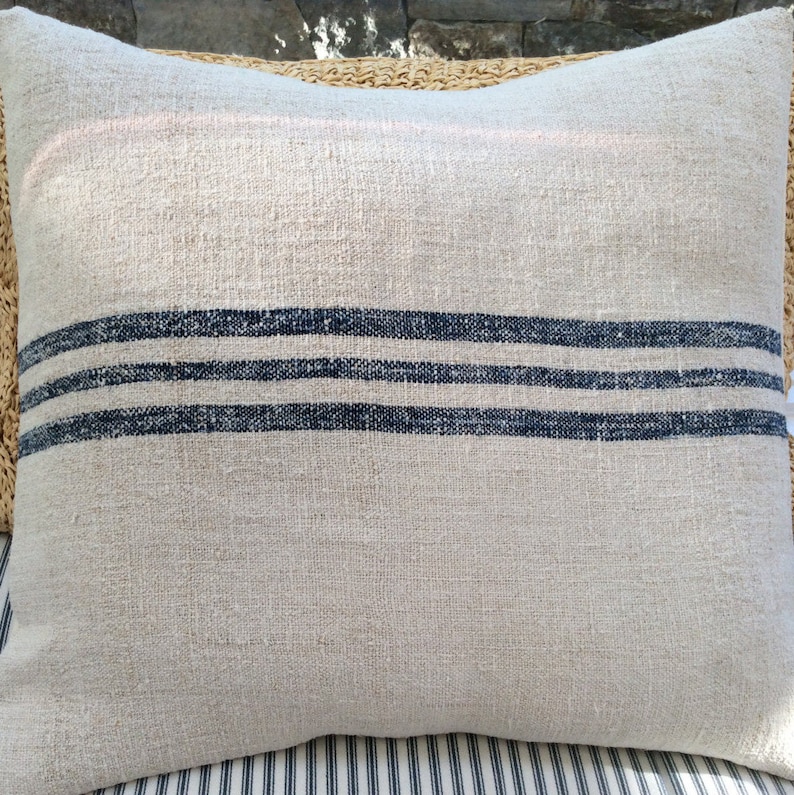 Vintage Grain Sack Pillow from Sassy Cat Creations on Etsy.