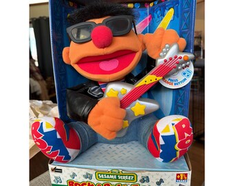 Vintage 1998 Sesame Street Rock & Roll Ernie Fisher-Price Tyco Singing Plush Toy