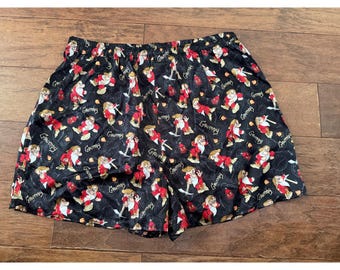 Calzoncillos bóxer de seda 100% para hombre, talla XL, de Walt Disney World, con estampado de Blancanieves gruñona, color negro vintage.