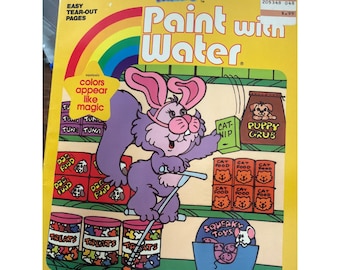 Vintage 1988 Purr-tenders Paint with Water Golden Activity Book Retro 80s Rare