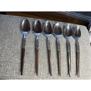 Interpur Rostfria Japanska Skedar Mid Century Modern Konstträ Handtag Set 6