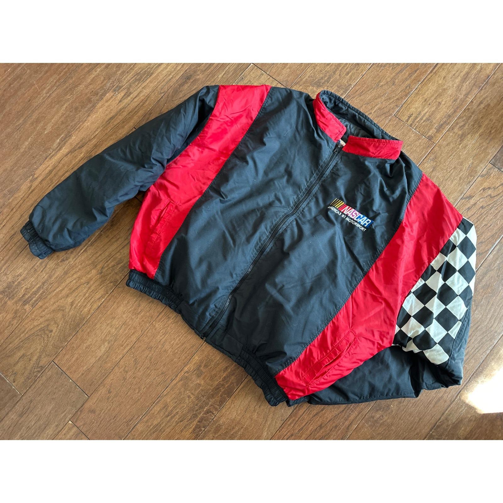 Vintage NASCAR Racing Jacket Ashley Sewn Products Black Red