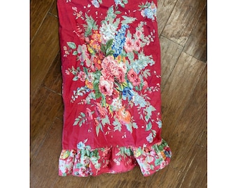 Vintage Ralph Lauren Beach House Red Floral Ruffled Standard Pillowcase USA