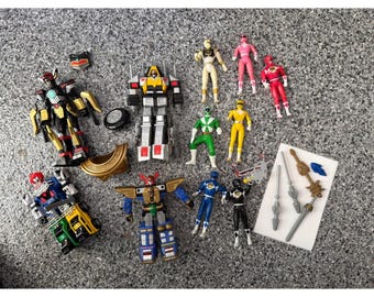 Vintage Power Rangers Megazord Actionfigur Lot Zeo Turbo Bandai 1990s 12tlg