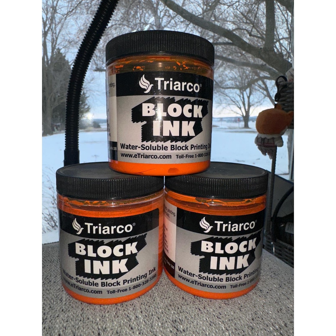 Triarco Orange Block Printing Ink Water Soluble Relief Printmaking Lot ...