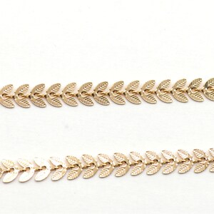 1yard 18K Gold Plated Leaves Link Chain, Minimalist Jewelry DIY Supply ...