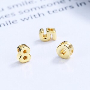4PCS 18K Gold Plated Charm Pendant, Cubic Zirconia