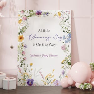 Wildflower Baby Shower Welcome Sign: Boho Floral Banner (Digital Template)