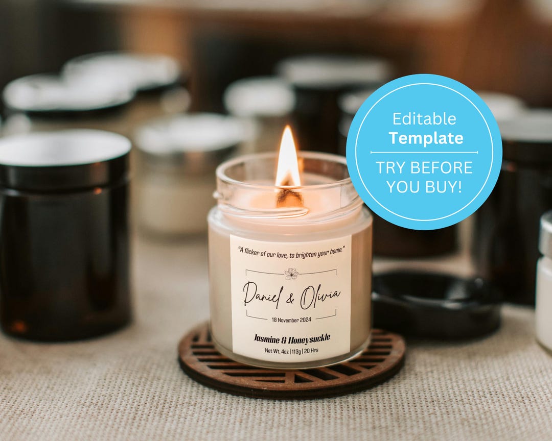 Personalized Wedding Candle Label - Wedding Candle Making Sticker ...