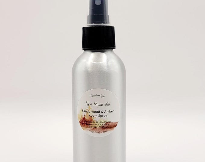 Sandalwood & Amber Non-Toxic Room Spray / Great for Travel Bag and Car / Safe on Clothing / Allergy-Friendly / Good for Classroom and Office