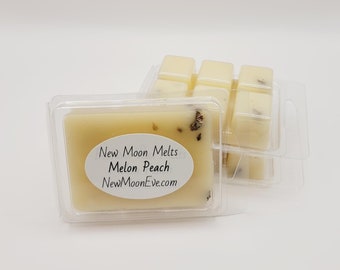 Melon Peach 100% Beeswax Melts / Made for Any Wax Burner / No Dyes Added / Hand-Poured / Long-Lasting Cubes / Great Flameless Scent Option