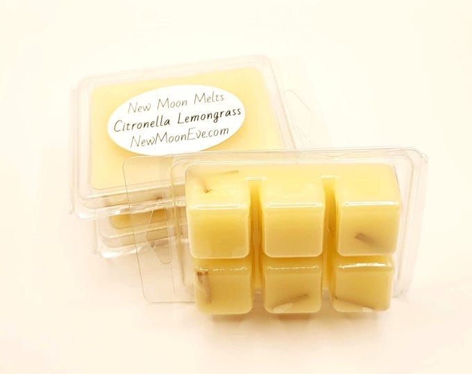 Citronella Lemongrass Beeswax Melts: Long-lasting Flameless Scent Option