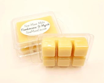 Frankincense & Myrrh Beeswax Melts: For Any Wax Burner, Hand-Poured, Long-lasting Flameless Scent Option