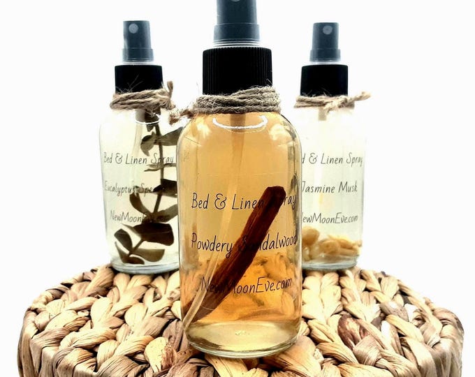 Powdery Sandalwood Bed & Linen Spray: Non-Toxic, Allergy Friendly, Fabric Refresher