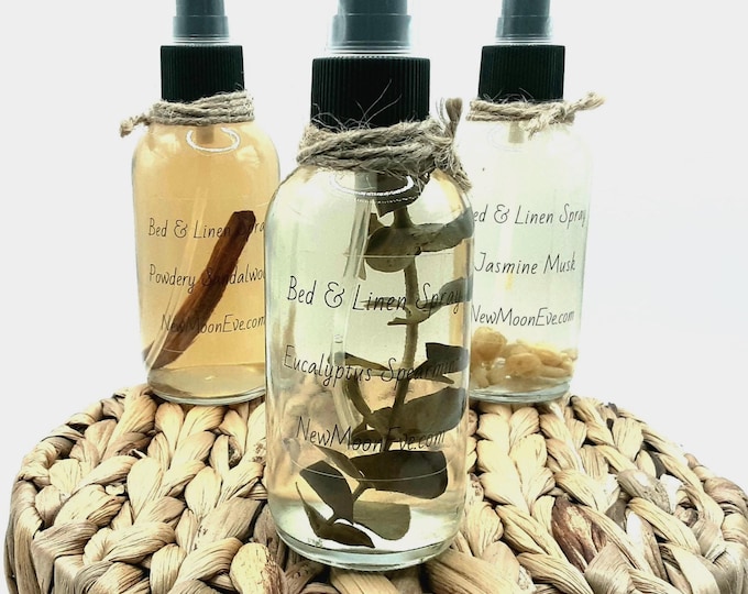 Eucalyptus and Spearmint Non-Toxic Bed & Linen Spray / Safe on Clothes and Fabric / Good for Office and Classroom / Add Home Decor