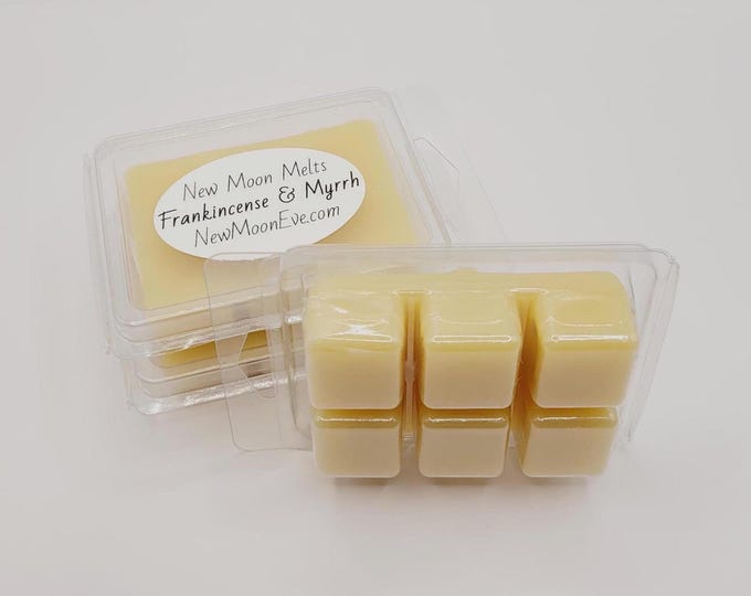 Frankincense & Myrrh 100% Beeswax Melts / Made for Any Wax Burner / Long-Lasting Cubes / Hand-Poured / No Dye Added / Flameless Scent Option