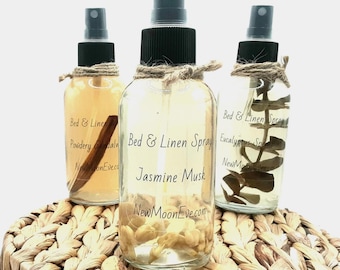 Jasmine Musk Non-Toxic Bed & Linen Spray / Safe on Clothes and Fabric / Allergy Friendly / Good in Classroom and Office / Add Home Decor