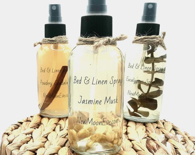 Jasmine Musk Non-Toxic Bed & Linen Spray / Safe on Clothes and Fabric / Allergy Friendly / Good in Classroom and Office / Add Home Decor