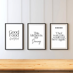 3 Kitchen wall art prints