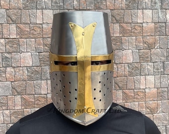 Medieval Crusader Templar Warrior Helmet Templar Helm with Free Display Stand