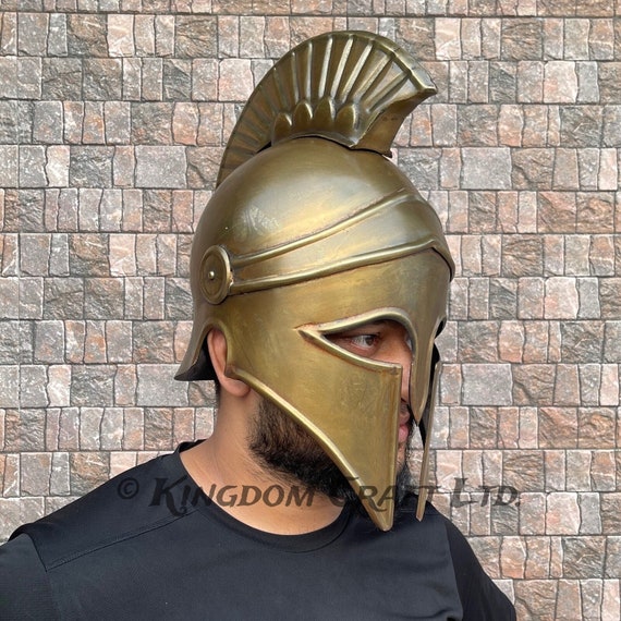 Medieval Greek Roman Helmet for Role Play Home and Office Decor with Display Stand