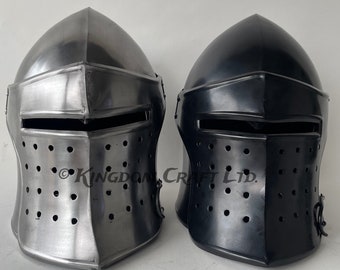 Medieval Barbute Helmet with display stand gift for him